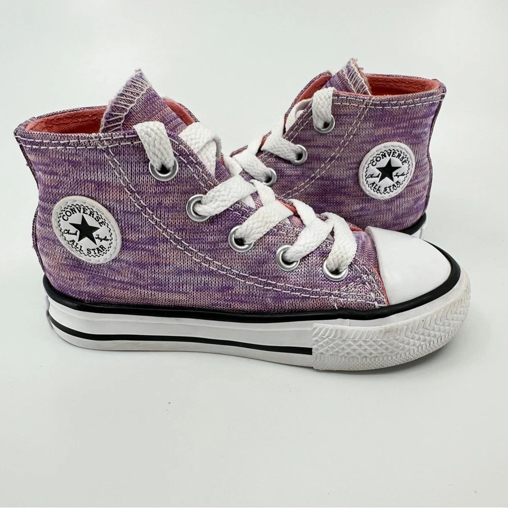 Converse Kids CTAS HI All Star High Top Bright Violet Sunblush Size 6 Infant - Picture 10 of 10